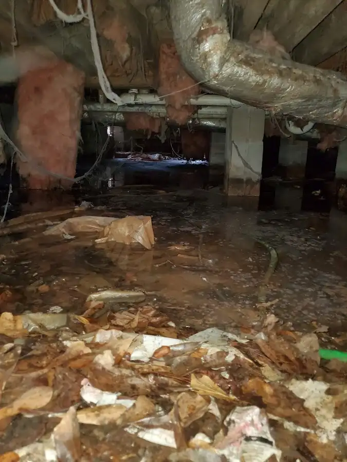 Crawl space flood assessment for Commercial Water Damage Restoration in Emerson